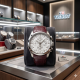 Tissot Couturier Quartz Chronograph leather strap watch