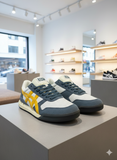 ONTSUKA TIGER HIGH-SIDED COURT SNEAKERS IN GRAY SUEDE AND YELLOW SNEAKERS