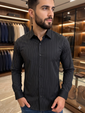 IMP PREMIUM VERTICAL PINSTRIPE SATIN-FINISH LUXURY STRIPE SHIRTS