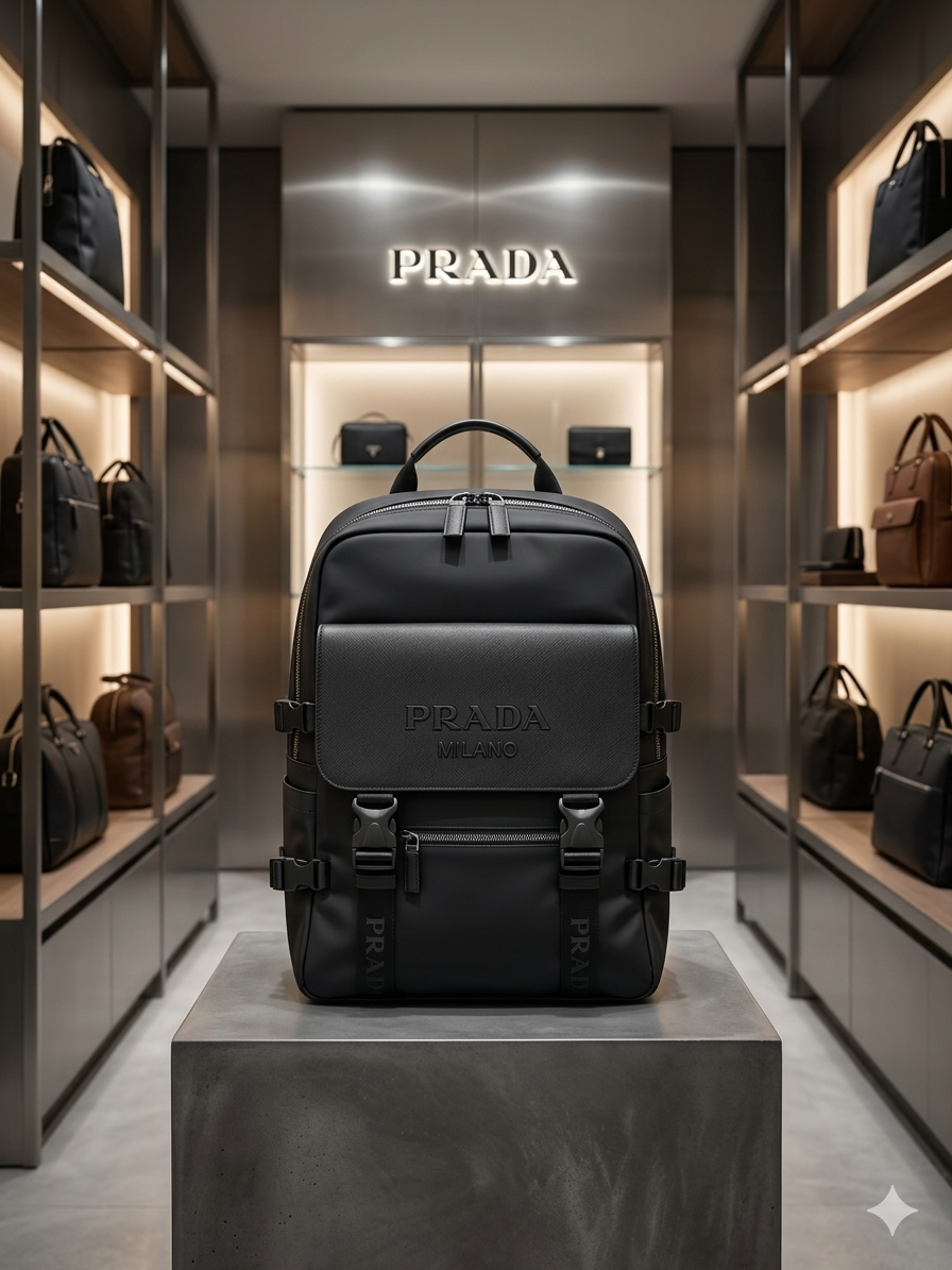 Prada Milano Premium Matte Black Urban Utility Backpack – MangaloreOutlook