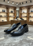 BOSS Men’s Black Leather Penny Loafers