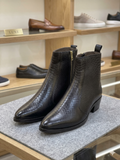 THE WOAKES PAIR Exotic Python-Embossed Side-Zip Boots