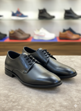 BOSS Hugo Boss Men’s Lisbon Derby Shoes – Polished Leather in Black & Dark Brown formal shoe