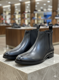 DONN MARK Elegant Men's Black Leather Hybrid Chelsea Boots