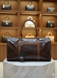 MONT BLANC Croc-Embossed Travel Duffle Bag