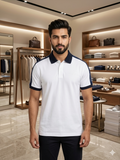 TMY CONTRAST PANEL PIQUE POLO T-SHIRT