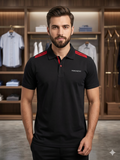 HKT LONDON RACING SHOULDER STRIPE POLO T-SHIRT