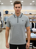 EMP ARMNI ZIP-UP POLO T-SHIRT