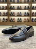 FRANK Men’s Espresso Pebble-Grain Loafers
