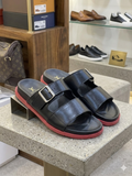 LV Men’s Dual-Strap Buckle leather slipper