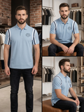 A-X STRIPED SLEEVE PIQUE POLO T-SHIRT