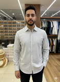 HG BSS LINEAR GRAPHIC LONG-SLEEVE PLAIN SHIRT