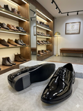 CURRENCY Classic Black High-Shine Gloss Formal Tuxedo Shoes