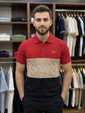 LCST REGULAR FIT TRICOLOR OVERSIZED LOGO POLO T-SHIRT
