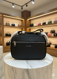 DAVID & JONES Sleek Textured Black Messenger BAG