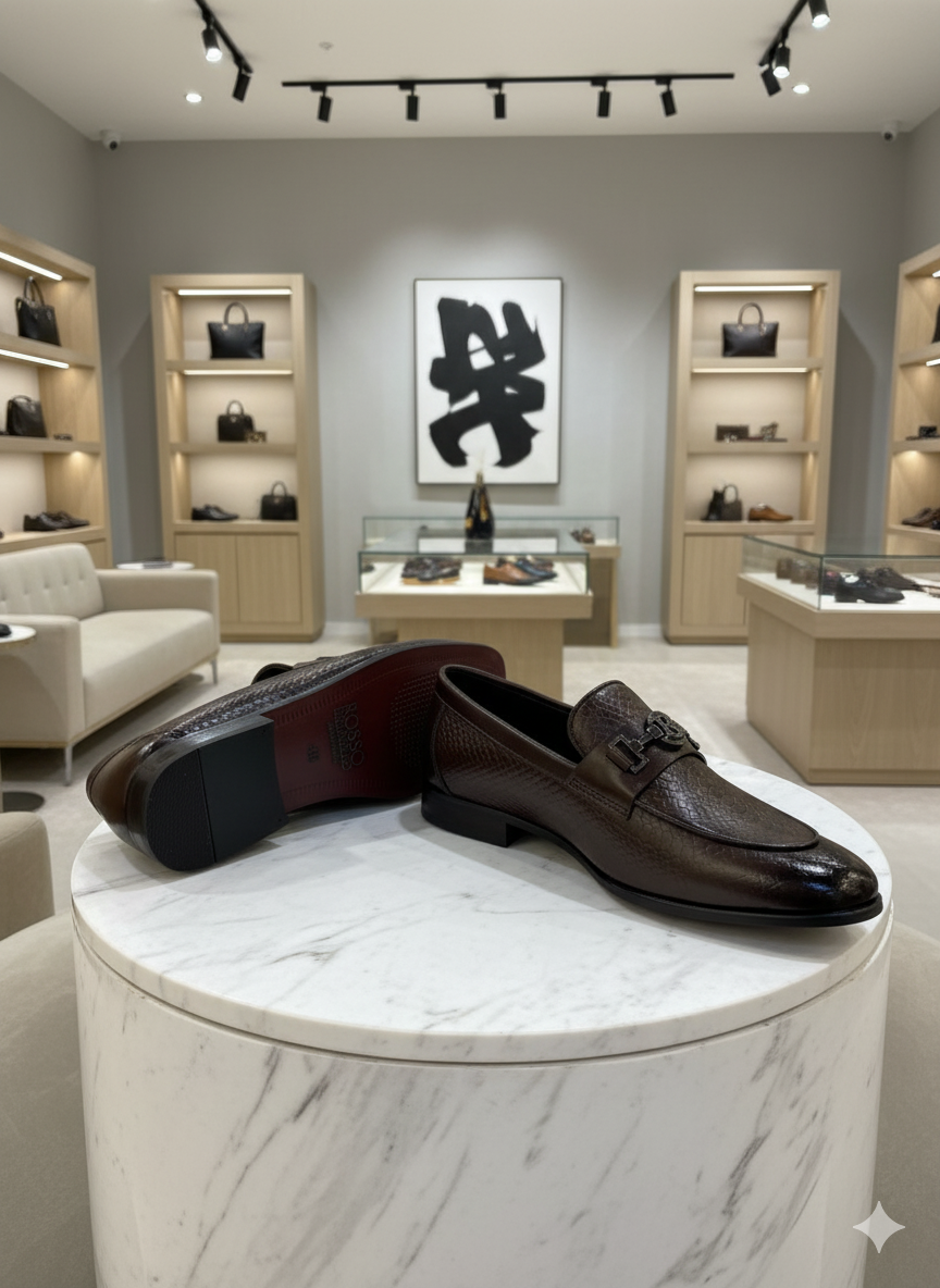 ROSSO PREMIUM EMBOSSED LEATHER LOAFERS