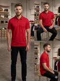 C-K MONOCHROME EMBROIDERED PIQUE POLO T-SHIRT