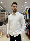 HG BSS PERFORMANCE STRETCH-COTTON FRONT POCKET PLAIN SHIRT