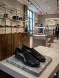 BLUE HILLS Luxury Studded Patent Leather Loafers