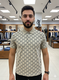 KRL LAGERFELD DIAGONAL MONOGRAM POLO T-SHIRT