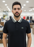 LCST BLACK STRIPED COLLAR POLO T-SHIRT