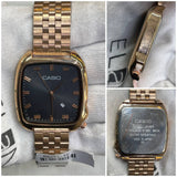 Elegant Casio Rose Gold Square Dial Watch with Date Display watch