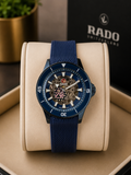 Rado Captain Cook Automatic Skeleton Watch – Blue Dial & Blue silicon Strap | Limited Edition premium Watch
