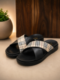 Burberry Vintage Check Criss-Cross Men’s leather slipper
