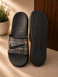 Nike transprent Black Textured Comfort Slides