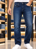 USP A REGULAR FIT SOLID JET BLACK JEANS