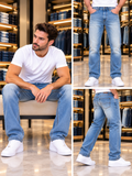 DSL INDUSTRY STRAIGHT FIT LIGHT WASH STRETCH JEANS