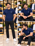 HKT LONDON HERITAGE CREST TIPPED NAVY POLO T-SHIRT