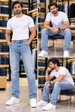 EMP STRAIGHT FIT LIGHT WASH JEANS