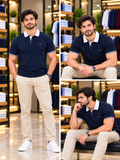 TMY CONTRAST COLLAR RUGBY POLO T-SHIRT