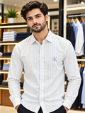 C-K SLIM FIT PINSTRIPE CASUAL OG SHIRT