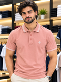 LOR PIANA TIPPED COLLAR CREST EMBROIDERED POLO T-SHIRT