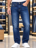 USP A REGULAR FIT MID-WASH BLUE JEANS