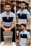 LCST REGULAR FIT COLORBLOCK STRIPE POLO T-SHIRT