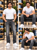 USP A REGULAR FIT WASHED BLACK JEANS