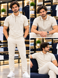 ZEGNA CONTRAST TRIM PLACKET POLO T-SHIRT