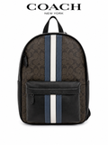 COACH West Backpack in Signature Canvas with Varsity Stripe BAG