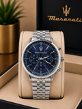 Maserati Silver Stainless Steel Chronograph metal strap original Watch