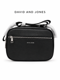 DAVID & JONES Sleek Textured Black Messenger BAG