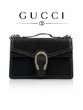 GU CCI DIONYSUS SHOULDER BAG IN BLACK MONOGRAM CANVAS LADIES SLING BAG