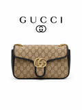 GU CCI GG MARMONT SMALL MATELASSÉ SHOULDER BAG IN CANVAS LEATHER  LADIES SLING BAG