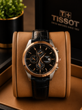 Tissot Couturier Quartz Chronograph leather strap watch
