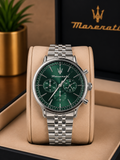 Maserati Silver Stainless Steel Chronograph metal strap original Watch