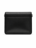 ELEGANT BLACK FLAP BAG WITH CURB CHAIN ACCENT LADIES SLING BAG