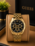 GUESS Pursuit Gold-Tone Multifunction Men's metal strap watch