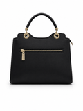 EXOCTIC MODERN BLACK TOP-HANDLE TOTE WITH WAVY STITCHING TOTE LADIES BAG